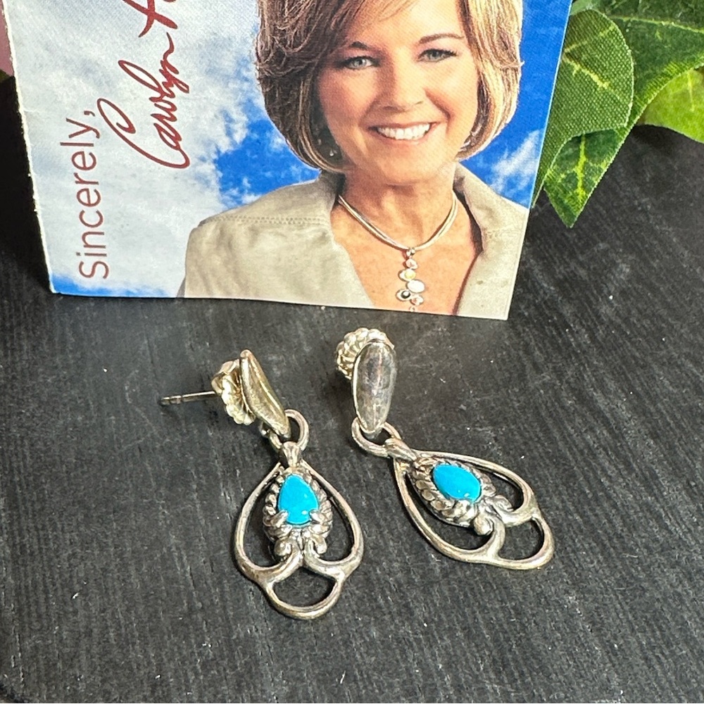 Carolyn Pollack earrings silver sleeping beauty 925